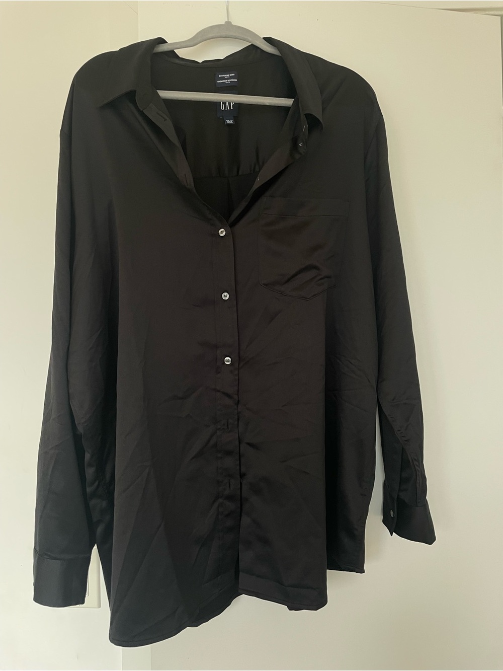 GAP Black ‘Satin’ Boyfriend Shirt